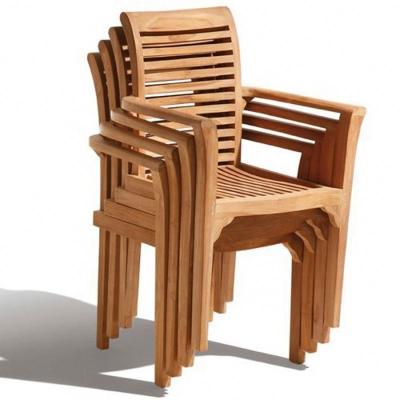 China Modern Teak Wood Stackable Patio Garden Chair Outdoor Indonesia Furniture for sale