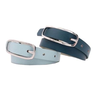 China Fancy Belt Full ALLOY Buckle Belt PU Blue Jeans Belt For Ladies for sale