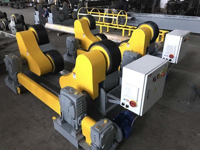 China Yellow Color Welding Pipe Stands, 20T Wind Tower And Oil Pipe Welding Rollers for sale