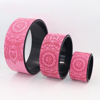 China Customized Wholesale Eco Friendly Fitness Pilates Ring 3 Ring PU Cork Yoga Wheel Set Yoga Wheel Set for sale