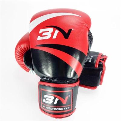 China Breathable Professional Wholesale Kids Design Adult Gain PU Leather Trim Custom Logo Training Boxing Gloves for sale