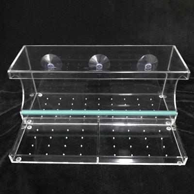 China Window Clear Acrylic Bird Feeder With 3 Strong Suckers Removable Tray for sale