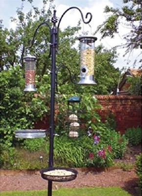 China Heavy Duty Bird Feeding Station With Planter Stand , Patio Bird Feeder Pole Station for sale