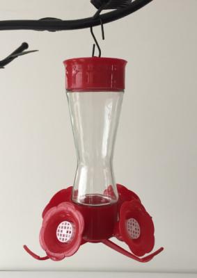 China Water Transfer Finishing Plastic Hummingbird Feeders Red Color And Clear Tube for sale