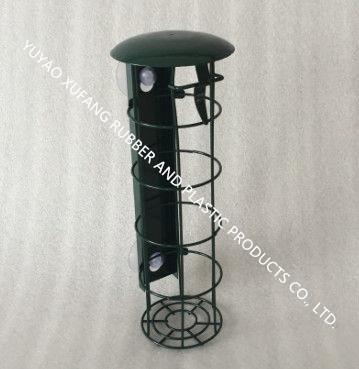 China Dark Green Fat Ball Bird Feeder Weather Resistant Green Bird Feeder With Tray for sale