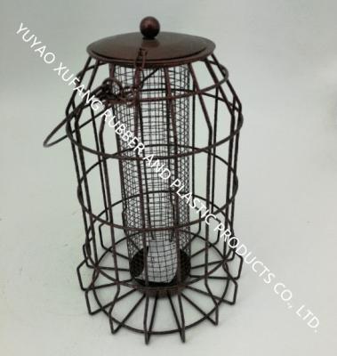 China Hanging Feeder Metal Wire Cage , Anti Squirrel Bird Feeder Plastic Material for sale