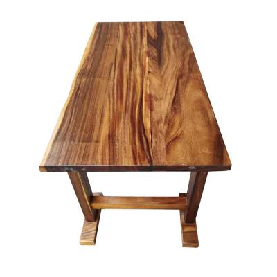 China Rain Tree Board Special Design Solid Wood Banquet Desk Table Panel Widely Used Wood Wooden Table for sale