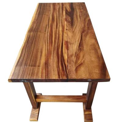 China Outdoor Lowest Rain Tree Solid Wood Panel Furniture Panel Solid Wood Dining Table Solid Wood for sale