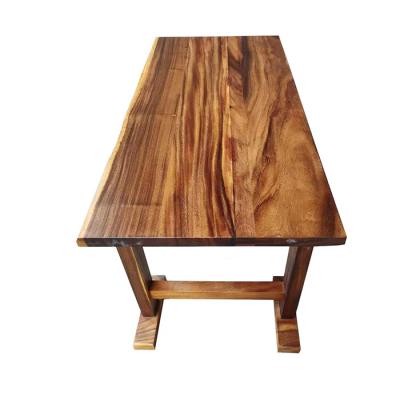 China Antique Wood Table Rain Tree Board Picnic Lateral Solid Wood Round Rustic Solid Wood Dining Table for sale