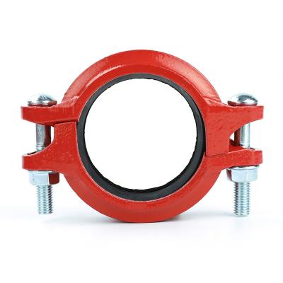 China High Quality 3 Inch Fire Pipe Fitting Accessories Clamp FM UL Splined Angle Protection Malleable Iron Coupling for sale