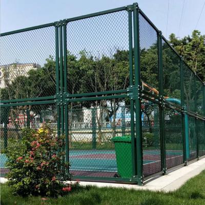 China Easily assembled professional customize green pvc chain link fence used in outdoor staduim for sale