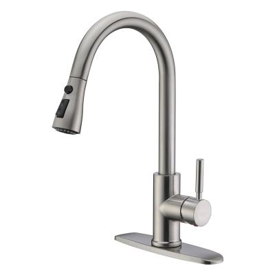 China Faucets Commercial Stainless Steel Thermostatic Flexible Kitchen Faucet Pull Out Sprayer Kitchen Faucet Mixer for sale