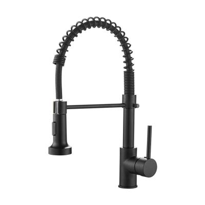 China Thermostatic Faucets Ready To Board Black Kitchen Sink Faucet Flexible Sprayer Steam Pull Out Kitchen Faucet for sale