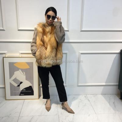 China Real Fox and Mink Fur Coat Jacket Breathable Warm Winter Fur Coat for Women for sale