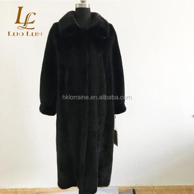 China Real Leather Luxury Female Real Fur Coats Black Anti-Shrink Winter Fur Jacket Nature Mink Fur Coat Women Long for sale