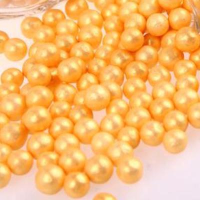 China sweet 7mm edible golden ball sprinkles cake decoration ball for sale