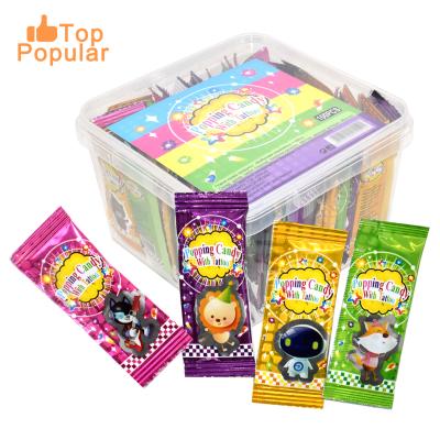 China 1.5g 100pcs Natural Factory Tattoo Pop Fruity Rocks Popping Candy for sale