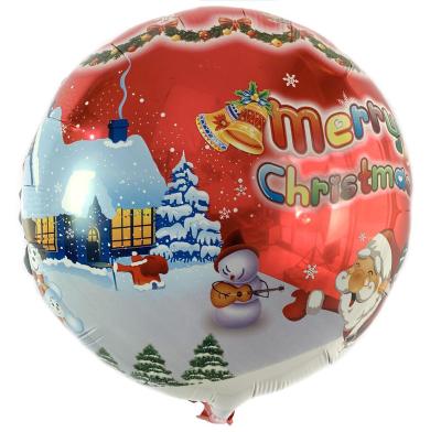 China Gift Toy Wholesale 18inch Round Christmas Foil Balloon For Party Decoration for sale