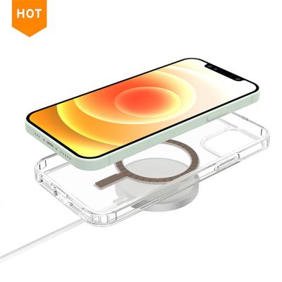 China 100% Clear Transparent Shockproof Magnet Phone Case Eco-friendly TPU Phone Cases For Magnetic Case For iphone 12 pro max mini for sale