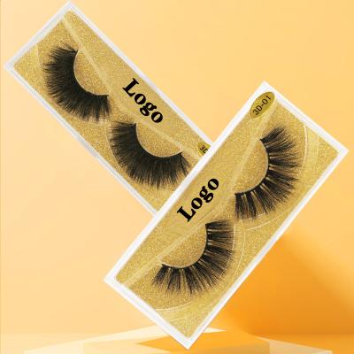 China Criss-Cross 1 Pair of Large 3D Three-Dimensional Multi-Level Process Curled Natural Mink Hair Fan-shaped Eyelashes for sale