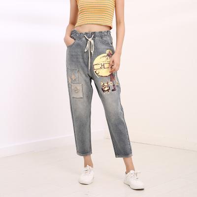 China Factory direct anti-pilling women pants and jeans patch graphics summer pants cropped pants jeans for sale