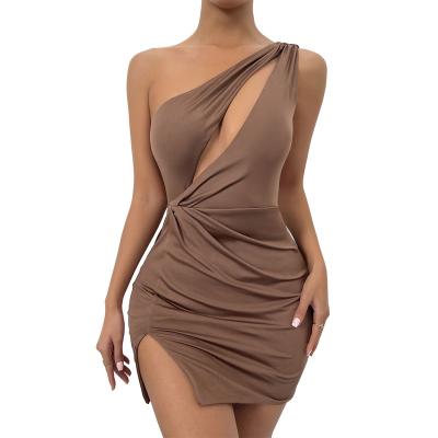 China 2022 Wholesale New Anti-wrinkle Women's Sleeveless Dresses Hollow Out Lady Split Backless Summer Sexy Maxi Dresses for sale