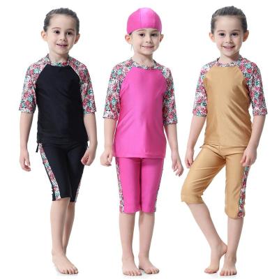 China 3 Colors Breathable Running Modest Islamic Muslim Swimwear Kids Girls Muslim Swimwear For Kids Muslim Swimwear Wholesale for sale