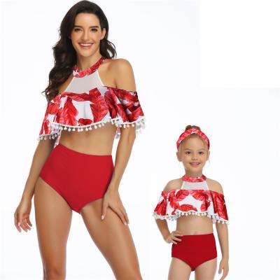 China Fashion Mother and Daughter Clothes Bikini Antibacterial Matching Swimwear Sets Family Swimsuit Beach Outfit for sale