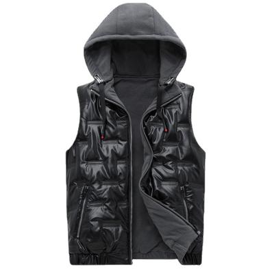 China Anti-pilling Mens Cotton Vest Jacket Slim Hooded Thick Mens Coat Vest for sale