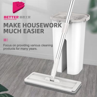 China Sustainable Hand Free Easy Use Self-washed Magic Flat Mop, Mop With Bucket, Cleaning Mop for sale