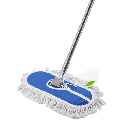 China Viable commercial telescopic pole anti-static cleaning shaped microfiber cotton dust mop for floor hotel restaurant lobby desk for sale