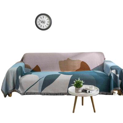 China Multi Purpose Woven Blankets Covering High Quality Two Side Woven Antistatic Sofa Cover With Tassel for sale