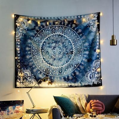 China Custom Logo Landscape Wall Tapestry Cotton Polyester 130*150CM Dorm Bedroom Living Room Simple Home Decor for sale