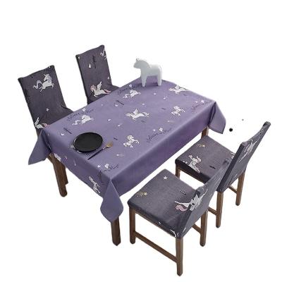 China Waterproof Hotel Banquet Decorated Linen Table Cloths Combined With Stretch Chair Covers Wholesale for sale