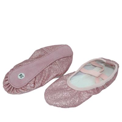 China Girls B41009 Blossoming PU Glitter Sparkle To Shimmer Full Sole Ballet Dance Shoes For Kids for sale