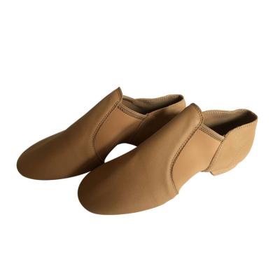 China GENUINE LEATHER In-Stock Ready To Ship Custom Wholesale Tan Color Cowhide Leather Jazz Dance Shoes B41201-11 for sale