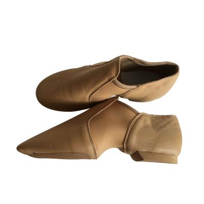 China GENUINE LEATHER In-stock ready to ship low price wholesale stretch women tan leather jazz dance shoes B41201-12 for sale