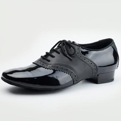 China Blossoming Mens 13256 Black Wide Standard Patent Leather Ballroom Dance Shoes GENUINE LEATHER for sale