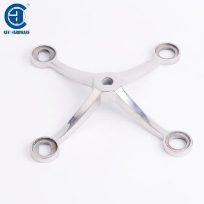 China Factory Price 4 Arm Ways Anti-Corrosion Glass Stainless Steel Wall Mounting Spider for sale