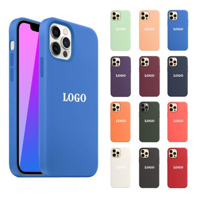 China Shockproof Official 1:1 Original Liquid Silicone Case Shockproof For iPhone 13 12 Bumper Protective Cover Mobile Phone Case For IPhone 13 for sale