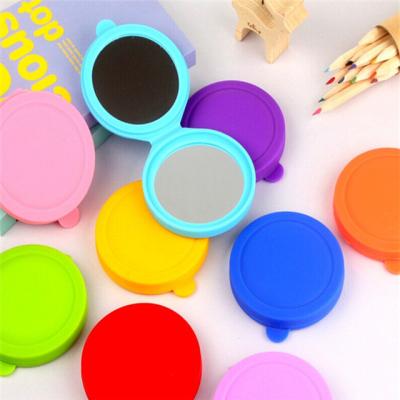 China 2021 Dresser Selling Best Most Popular Mini Silicone Round Makeup Mirror In Stock for sale