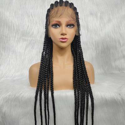 China Braided Hair Wig Full Lace Wigs Long Hair Wigs Good Cornrows Synthetic Braids Wholesale Braided Back Hair Wigs for sale