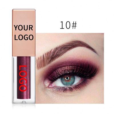 China Waterproof 15 Colors Metallic Monochromatic Liquid Shimmer Eyeshadow Makeup Shimmer Eyeshadow Single Liquid for sale