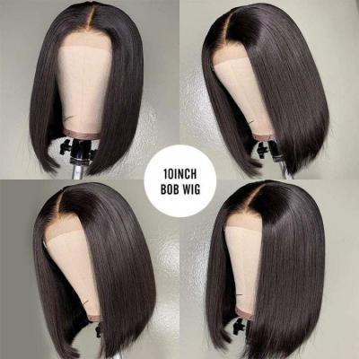 China Can be dye 6 inch straight lead wig preplucked hair lace wig 180% density 4x4 5x5 fast shipping hd lace peruvian lead wigs for sale