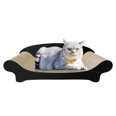 China Wholesale Cheap Viable Sofa Shape Counch Corrugated Paper Cat Scratch Scratch Board for sale