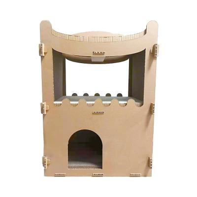 China Viable High Quality Cat Scratcher Villa with 7 Cat Scratch Cardboard Double Layer Cat Scratcher House for sale