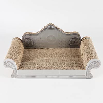 China Wholesale Viable High Quality 52x24x26 Cat Scratcher Paper Cardboard Sofa Shape Cat Scratcher Corrugated For Sleeping Scratch Cat for sale