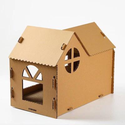 China Hot Sale Viable Wrinkled Paper Cat Scratch Board Eco-friendly Cat House for Sleeping and Playing Cat Scratcher for sale