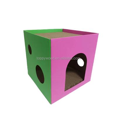 China Wholesale Custom Viable Cat Scratcher Toy 32 x 32 Large Size Chamber Scratcher for Rest and Play Scratcher Semi-enclosed Box for sale