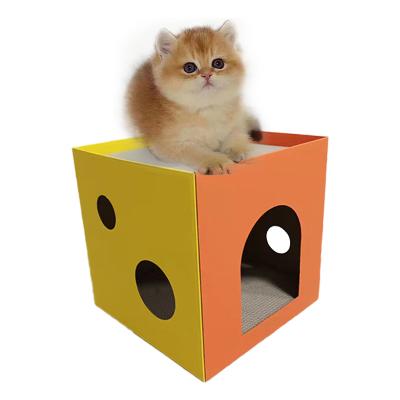 China Viable Chamber 32 x 32 Cat Scratching Box Semi-enclosed from TOPPYWOOD Cat Scratcher Corrugated Paper Cat for sale